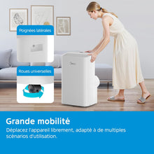 Load image into Gallery viewer, MIDEA Climatiseur Mobile Silencieux 12000 BTU avec Évacuation - Climatisation Portable Prêt à Poser 3500W - Clim Réversible Split Mobile - 4 modes avec Kit de Fenêtre et App Control