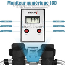 Load image into Gallery viewer, Rameur de Fitness Rsistance Hydraulique Rglable 50kg Affichage LCD Pdale Antidrapante Charge de 100 kg Argent -