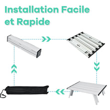 Load image into Gallery viewer, Lot de 2 Chaises de Camping Plage Pliante Table Enroulable en Aluminium Appui-tête Dossier Réglable à 5 Positions 6 Couleurs au Choix -