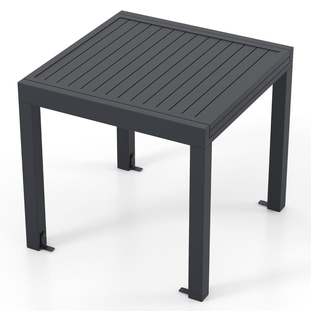 Table de Jardin Extensible en Aluminium Ajustable de 80 à 160 CM Table à Manger Extérieure Plateau à Lattes pour 4-6 Personnes Gris Foncé -