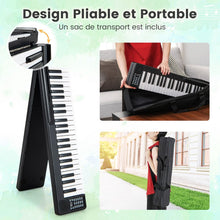 Load image into Gallery viewer, Piano Numrique Pliable  88 Touches avec Fonction Bluetooth MIDI Clavier lectronique Portable avec Pdale de Sustain Sac de Transport -