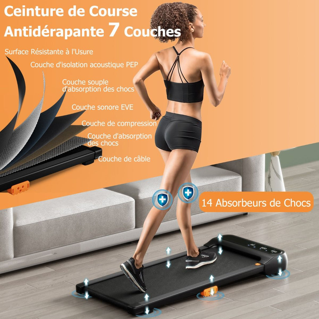 Tapis de Course et de Marche avec 12 Programmes Prdfinis Tlcommande et cran Tactile Led Machine de Jogging et de Marche Capacit 120 Kg Noir -