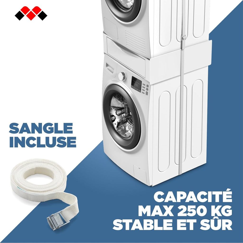 Meliconi - Kit de superposition universel + Tiroir coulissant - TORRE EXTRA - pour lave-linge et sèche-linge