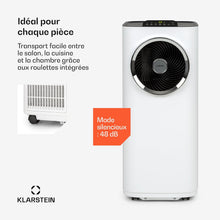 Load image into Gallery viewer, Klarstein Climatiseur Mobile Silencieux, Climatiseur Portable 5 en 1, Mini Climatiseur, Purificateur et Elimination des Odeurs, Mode Nuit, Déshumidificateur d'Air, Faible Conso, 10K BTU, Climatiseurs