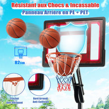 Load image into Gallery viewer, Panier de Basketball sur Pieds avec Hauteur Rglable 1,55-3,1m Support de Basketball avec Panneau Arrire en PE pour Enfants et Jaunes -