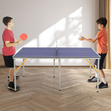 Load image into Gallery viewer, Table de Ping-Pong Pliable Peu Encombrante avec Filet Tennis de Table avec 2 Raquettes 3 Balle Pieds Rglables 180 x 90 x 76 cm -