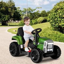 Load image into Gallery viewer, Tracteur Electrique avec Remorque pour Enfants 3 Vitesses Lumières LED Fonctions o USB et Bluetooth Jaune/Rose/Rouge/Vert/Vert Foncé/Noir -