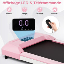 Load image into Gallery viewer, Tapis de Course Mince Tapis de Jogging avec Capacit de 120 Kg Tlcommande et cran Led Inclinable  Roulettes Tapis de Course  Glisser Gris/Noir/Rose -