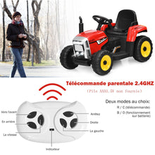 Load image into Gallery viewer, Tracteur Electrique avec Remorque pour Enfants 3 Vitesses Lumières LED Fonctions o USB et Bluetooth Jaune/Rose/Rouge/Vert/Vert Foncé/Noir -