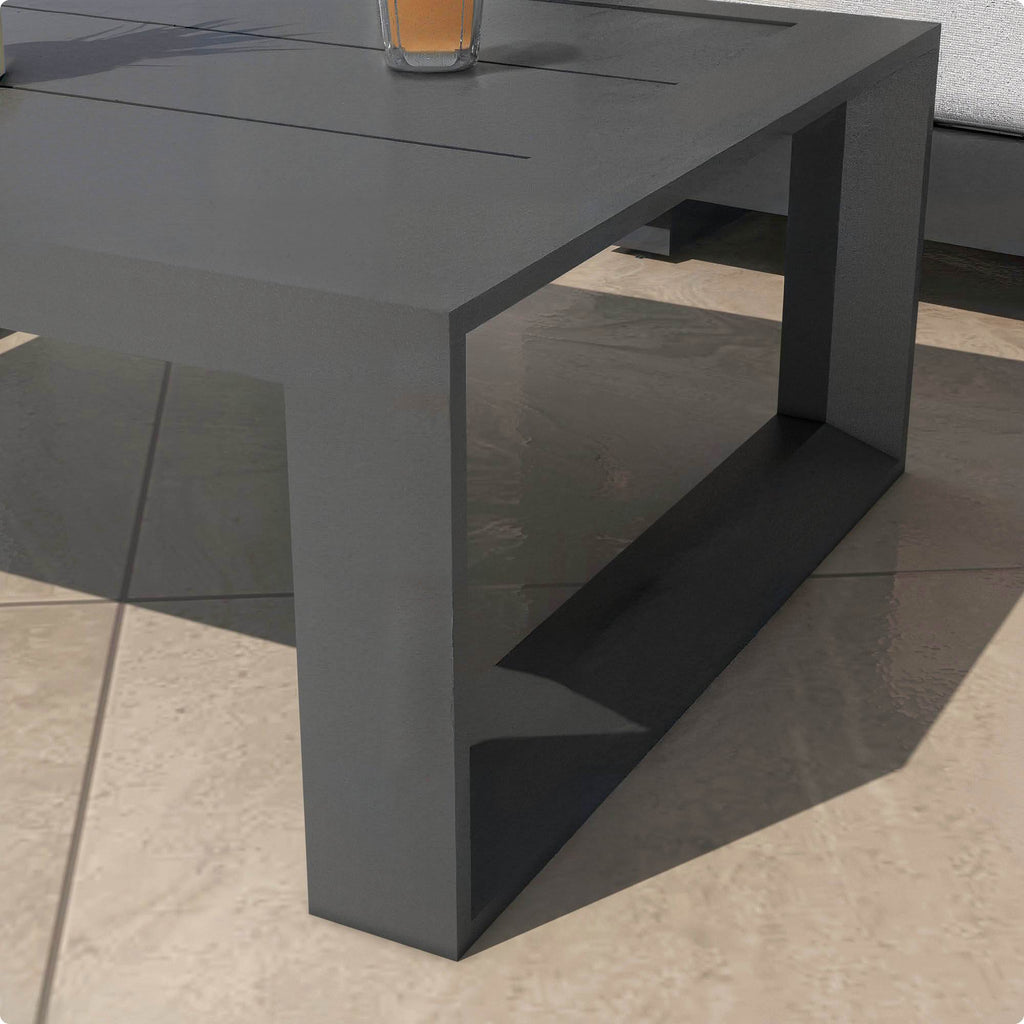 Salon de jardin aluminium 5 places 4 pcs Elba Gris anthracite - Action-sport36 -