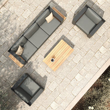 Load image into Gallery viewer, Salon de jardin aluminium et bois teck 5 places Antibes Gris anthracite - Action-sport36 -