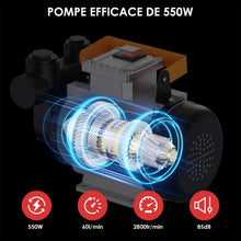 Load image into Gallery viewer, Pompe à diesel 230 V 550 W auto-amorçante - Stations essence mobiles 60/min - Avec tuyaux et pistolet de distribution - Pour voitures camions citernes etc.