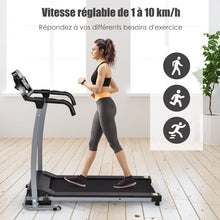 Load image into Gallery viewer, Tapis de Course Électrique Pliable avec Écran et Moniteur de Fréquence Cardiaque avec Vitesse de 1 à 10 km/h et 12 Programmes Noir -