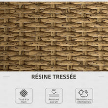 Load image into Gallery viewer, Outsunny Salon de Jardin Exterieur 4 Personnes 3 pièces avec 1 Table Basse Coussins Grand Confort Inclus résine tressée crème