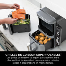 Load image into Gallery viewer, Foodi FlexDrawer Air Fryer,Dual Zone Avec Sparateur Amovible,Grand Tiroir de 10,4 L,7-en-1,Double Zone,Sans Huile,Pices Antiadhsives Compatibles Au Lave-Vaisselle,Noir AF500EU