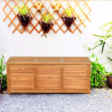 Load image into Gallery viewer, Malle en Bois d’Acacia Coffre Boîte de Rangement 120 x 45 x 45 cm Charge Max 150KG pour Terrasse Jardin ou Cour Nature -