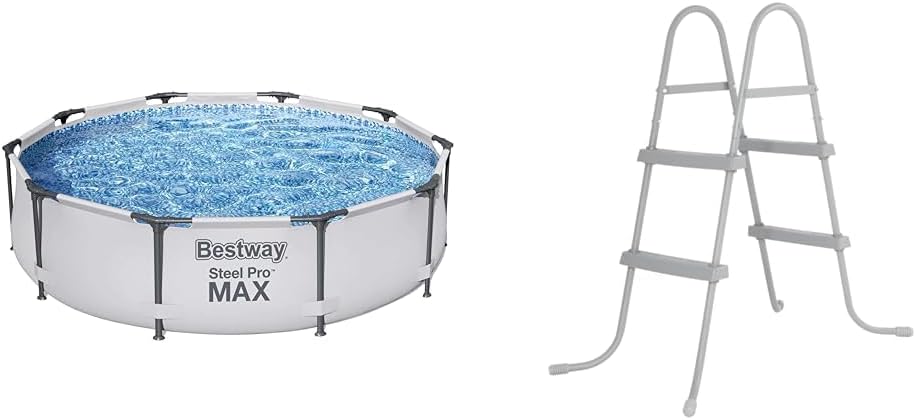 Piscine hors sol ronde Steel Pro Max鈩305 x 76 cm,Gris