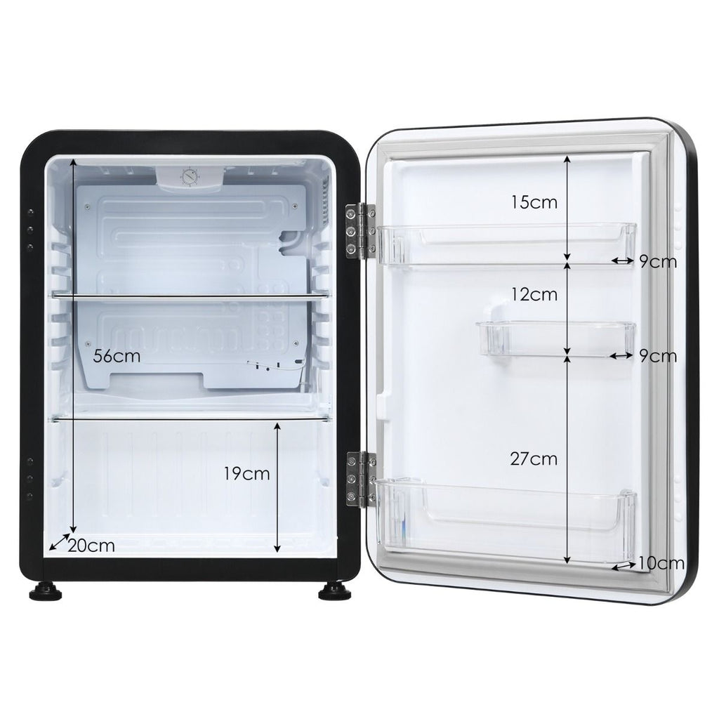 Mini Frigo 68L 220-240V Étagères Amovibles et Porte Réversible Température 0 °C - 10 °C pour Maison Chambre Bureau -