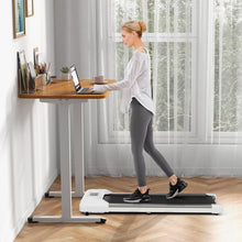 Load image into Gallery viewer, Tapis de Course Mince Tapis de Jogging avec Capacit de 120 Kg Tlcommande et cran Led Inclinable  Roulettes Tapis de Course  Glisser Gris/Noir/Rose -