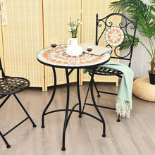 Load image into Gallery viewer, Table de Jardin Style Mosa茂que Cadre en Fer et Rev锚tement Antirouille pour 60 x 60 x 72 CM -