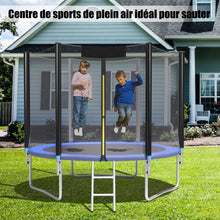 Load image into Gallery viewer, Trampoline de Jardin Ø 305cm avec Filet de Sécurité Porte Entrée Echelle Noir et Bleu -