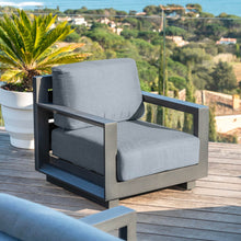 Load image into Gallery viewer, Salon de jardin d'angle aluminium 10 places Elba Gris anthracite - Action-sport36 -