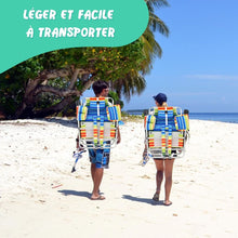 Load image into Gallery viewer, Lot de 2 Chaises de Camping Plage Pliante Table Enroulable en Aluminium Appui-tête Dossier Réglable à 5 Positions 6 Couleurs au Choix -