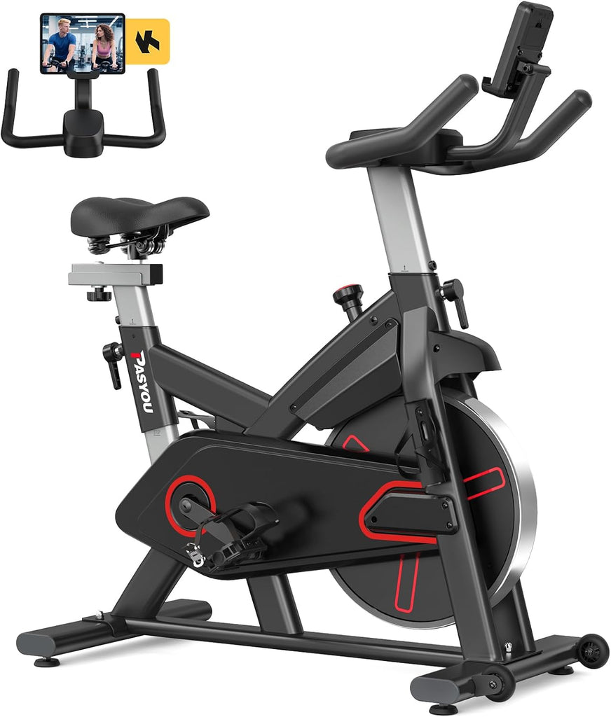 Pasyou VéLo D'Appartement Avec RéSistance MagnéTique, VéLo De Fitness, EntraîNement Cardio En Salle Velo Spinning, Stationnaires à La Maison Avec Moniteur, Support De Tablette