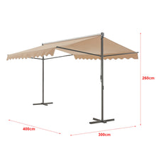 Load image into Gallery viewer, Store banne autoportant  double pente 400 x 300 x 260 cm sable 03_0008295 -