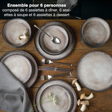 Load image into Gallery viewer, Moritz &amp; Moritz VIDA service de table 6 personnes - 18 Pièces - vaisselle et arts de la table beige 6x assiettes plates, 6x assiettes creuses, 6x assiettes à petit-déjeuner