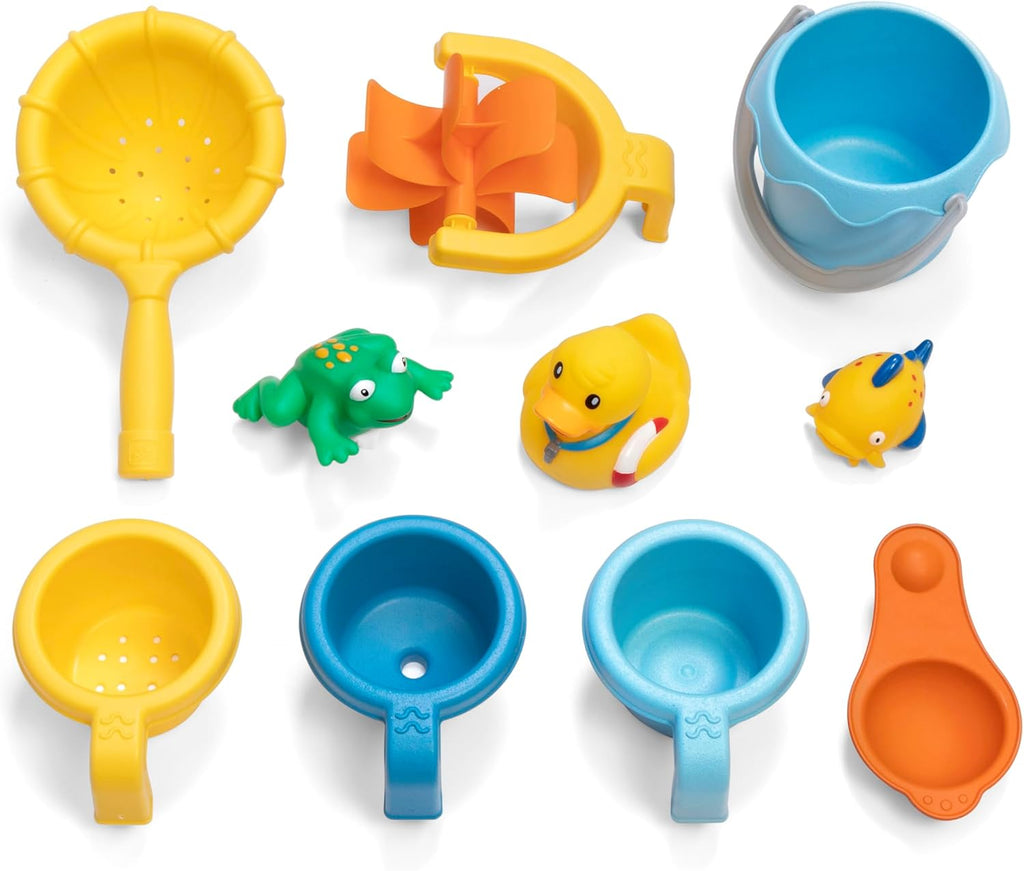 Rain Shower Splash Table d'eau avec 13 Accessoires - Bleu & Vert | Table Jeux d'eau | Table d’activité pour Le Jardin,Table Activité Eau | Table d'eau Extérieur