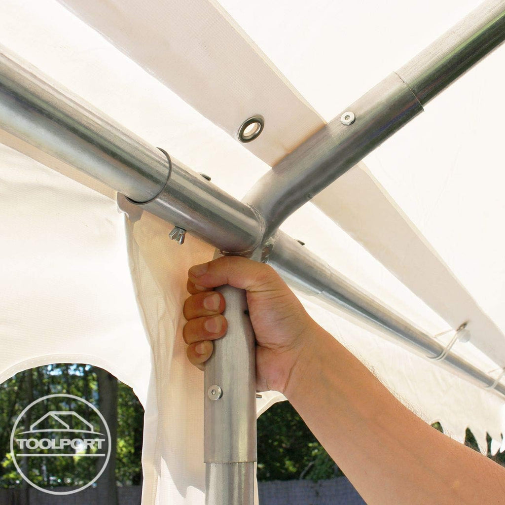TOOLPORT 3x6 m Tente de réception/Barnum Gris-Blanc Toile de Haute qualité PVC 700 N