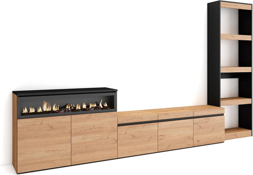 Skraut Home | Ensemble Meuble TV | Meuble Salon Complet | 310x186x35cm | pour Les TV jusqu'à 65