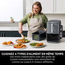 Load image into Gallery viewer, Foodi FlexDrawer Air Fryer,Dual Zone Avec Sparateur Amovible,Grand Tiroir de 10,4 L,7-en-1,Double Zone,Sans Huile,Pices Antiadhsives Compatibles Au Lave-Vaisselle,Noir AF500EU