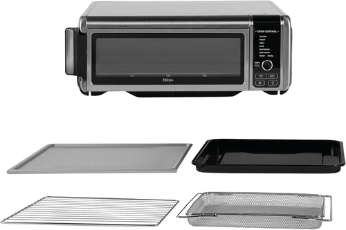 Ninja Foodi Four Multifonctions 8-en-1, Mini four portable, surfaces de travail, four multifonctions avec 8 fonctions de cuisson ; Air Fry, Rôtir, Griller, Cuire et plus encore. Argent/Noir SP101EU