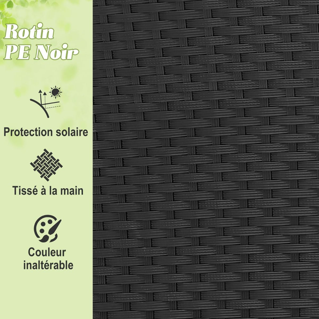Lit Canapé de Jardin Rond en Rotin PE Auvent Rétractable Coussins et Oreillers Amovibles Salon de Jardin Modulable Blanc -