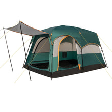 Load image into Gallery viewer, Tente de Camping pour 6 Personnes avec 2 Pièces Tente Double Couchage Double Toit Bâche en Pe Fenêtres en Maille Imperméable avec Sac de Transport Vert -