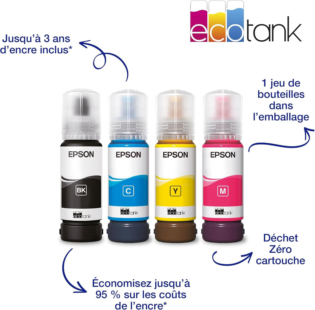 Imprimante multifonction A4 Wi-Fi EcoTank ET-4800 équipée de réservoirs d’encre, avec jusqu’à 3 ans d’encre inclus