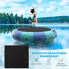 Load image into Gallery viewer, Trampoline Aquatique Gonflable Dia.457cm Capacité de 150kg avec Kit de Réparation Echelle et Gonfleur Electrique 500w Bleu -