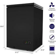 Load image into Gallery viewer, - 3,5 Cu Ft con 2 cestelli rimovibili - Congelatore a scomparsa - Congelatore compatto silenzioso - 7 impostazioni di temperatura - Nero -