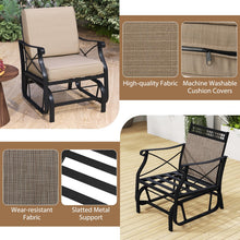 Load image into Gallery viewer, Tangkula Patio Glider Rocking Chair with Metal Frame and Thick Cushions