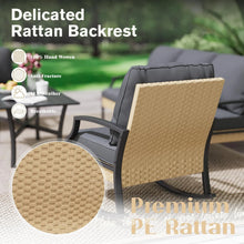 Load image into Gallery viewer, AECOJOY Outdoor Patio Furniture Set with Rocking Chair, 4 Piece Rattan Conversation Bistro Set with Coffee Table, Gray