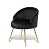 Load image into Gallery viewer, Monibloom Velvet Accent Chair, Modern Upholstered Single Sofa Side Chair, Comfy Barrel Club Living Room Armchair with Golden Metal Legs for Bedroom Reading Room Office, Black