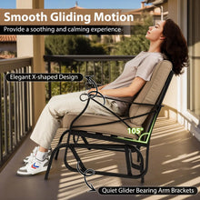 Load image into Gallery viewer, Tangkula Patio Glider Rocking Chair with Metal Frame and Thick Cushions
