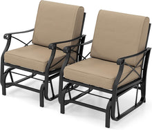 Load image into Gallery viewer, Tangkula Patio Glider Rocking Chair with Metal Frame and Thick Cushions